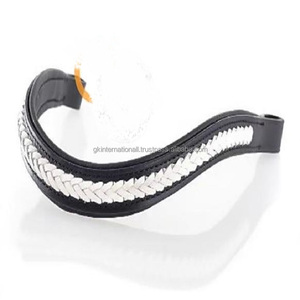 Banda ecuestre de cuero con acolchado suave y cadena, decoración de diamantes de imitación, fabricante y venta al por mayor - Product Image 2