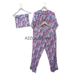 Conjunto de Pijama de Lujo para Mujer, Hecho a Mano, con Estampado Floral, 100% Algodón, Transpirable y Suave, para Invierno, Regalo para Damas de Honor - Product Image 6