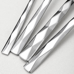Ensemble de couverts écologiques en acier inoxydable avec manche diamanté, collection de vaisselle argentée pour cadeaux et offres promotionnelles - Product Image 2