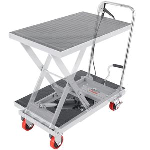 Carrello Elevatore Idraulico Manuale a Forbice Singola, Capacità 227 kg, Altezza di Sollevamento 72,4 cm, 4 Ruote Antiscivolo in PA, Nuovo, 100 kg - Product Image 3