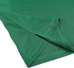 Maillot de sport vert à col en V et manches courtes avec rayures blanches, en polyester à séchage rapide, chemise décontractée pour l'été - Product Image 5