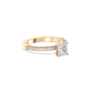 แหวนเพชรทรงโซลิแทร์ REYES ดีไซน์คลาสสิก ทองคำแท้ 14K เพชรเลี้ยงในห้องปฏิบัติการ ประดับด้วยวงแหวนรอบเพชรแบบซ่อน สำหรับผู้หญิง ผู้ผลิต OEM ODM เครื่องประดับชั้นดี - Product Image 3