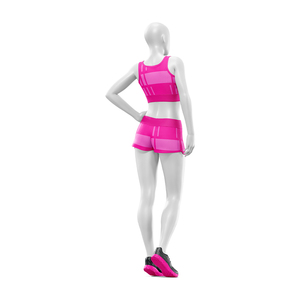 Conjunto Deportivo Sublimado Personalizado de 2 Piezas para Mujer, Sujetador Deportivo y Pantalones Cortos para Yoga, Entrenamiento, Gimnasio, Ropa Deportiva - Product Image 5