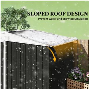 Casetta da Giardino in Metallo Grigio Scuro per Conservazione e Organizzazione Attrezzi - Product Image 4