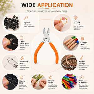 Pince coupante diagonale en acier inoxydable avec poignée orange pour la réparation de bijoux et les travaux de bricolage - Product Image 6
