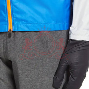 Veste coupe-vent pour homme à blocs de couleur, à capuche, fermeture éclair, style sportif, légère, en polyester, pour le printemps, vêtements d'extérieur - Product Image 5