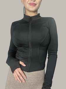 Chaqueta Deportiva para Mujer de Alta Calidad, con Spandex y Poliéster, Cómoda, Cortavientos, Manga Larga, con Cierre, para Gimnasio, Fitness, Entrenamiento, Yoga - Product Image 5