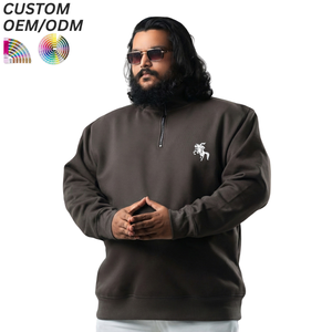 Sweat à capuche tricoté uni grande taille en coton molletonné épais 360g, écologique, streetwear d'hiver, logo personnalisé OEM ODM - Product Image 6