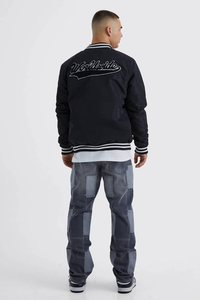 Chaqueta Varsity de Invierno para Hombre, de Lana y Piel de Oveja, Resistente al Viento, Personalizada con Letras Bordadas en la Parte Delantera, Talla Grande - Product Image 5