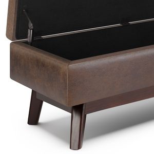 Owen Pouf Contenitore Rettangolare Marrone Castagna Effetto Invecchiato - Product Image 3