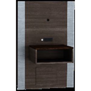 Table de chevet moderne Queen avec panneau mural en MDF stratifié HPL de qualité E0, mobilier d'hôtel, 32x20x47,75 pouces, partiellement assemblé - Product Image 1