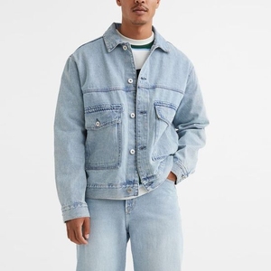 Men's Collar Jacket and Straight Leg <b>Pants</b> Acid Wash Two Piece Set OEM ODM Clothing Factory Wholesale - Product Image 2