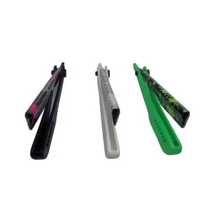 Navaja de Afeitar Recta Kaamir Ecológica con Mango de Acero Inoxidable, Hoja con Patrón Personalizado, Borde Plegable, Afeitadora Clásica Manual para Barbería - Product Image 3
