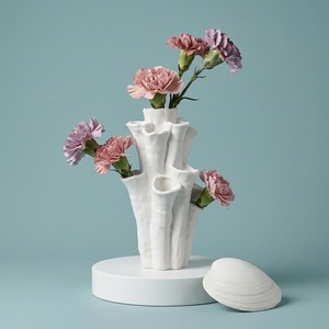 Hot Arrival <b>Ceramic</b> Tabletop <b>Vase</b> With Pink Peonies Minimalist Design Matte Finish Exquisite Durable 8-16 Inches - Product Image 3