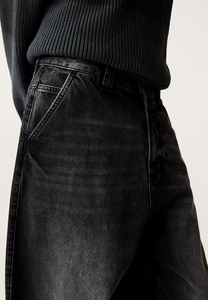 High Quality Men's Lightweight Baggy Straight <b>Jeans</b> Oversized Streetwear Pants Medium Wash Mid Waist <b>Button</b> <b>Fly</b> Vintage - Product Image 4
