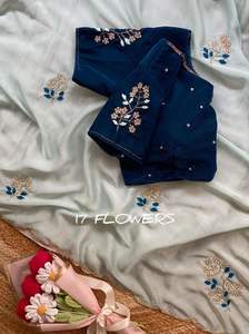 Sari Clásico de Tela de Seda Rangoli para Fiesta Nupcial con Blusa Exclusiva, Ropa Étnica para Bodas y Festivales Indios para Mujeres - Product Image 2