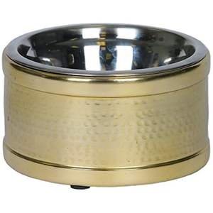 Mangeoire surélevée de luxe vintage pour chats et chiens, bol rond en cuivre martelé artisanal pour la maison et les animaleries - Product Image 1