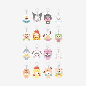 STRAYKIDS Secret Flocked Figure <b>Keyring</b> Cheer up Ver. SKZOO X SANRIO Characters Fashion Pendants & Charms - Product Image 1