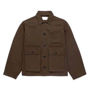 เสื้อแจ็คเก็ตผ้าแคนวาสทรงสลิมแบบยูนิเซ็กซ์ หลายกระเป๋า สไตล์ซาฟารี แขนยาว เหมาะสำหรับกิจกรรมกลางแจ้ง ชุดลำลองสำหรับทำงาน รับผลิตแบบ OEM ODM จำหน่ายส่ง - Product Image 1