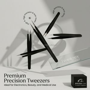 Pinzas para Pestañas de Acero Inoxidable de Primera Calidad, Marca Privada Profesional, Ligeras, Antiestáticas, con Puntas Puntiagudas de Precisión y Dentadas - Product Image 5