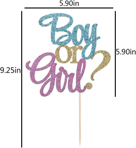 ของตกแต่งงานเลี้ยงวันเกิดเด็กชายหรือเด็กหญิง สีฟ้าและชมพูวิบวับ ของตกแต่งขนมหวาน ที่ประดับหน้าเค้ก - Product Image 5