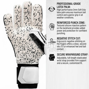 Gants d'entraînement de gardien de but en cuir Academy antidérapants avec grip sur la paume et design respirant pour les compétences de gardien de but et les exercices sur le terrain - Product Image 4