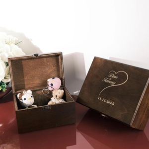 Caja de Madera Rectangular Ecológica para Guardar Joyas y Regalos, Interior Suave para Artículos Delicados, Decoración de Mesa para Navidad y Año Nuevo Chino - Product Image 3