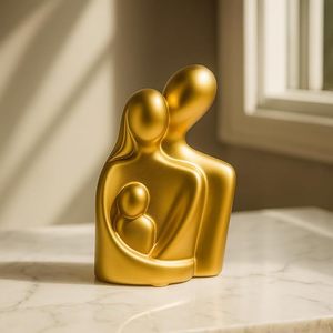 <b>Gold</b> Family Figurine Sculpture for Home Decor Modern Abstract Family <b>Statue</b> Showpiece for Living Room Office Table Gift - Product Image 4