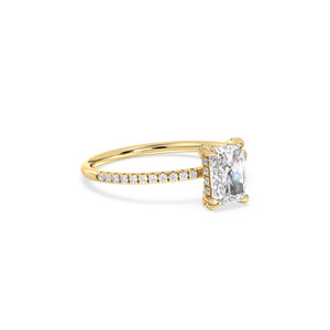 Bague REYES en argent sterling 925 avec moissanite taille radiant de 1,21 carat et halo dissimulé, certifiée GRA, bijoux fins, prix de gros - Product Image 3