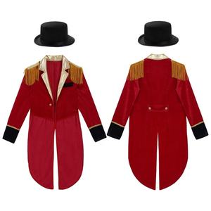 Disfraces de Circo para Niños de 4 a 14 Años, Abrigo de Manga Larga con Solapa y Sombrero de Fieltro para Representaciones Escénicas, Cosplay, Fiestas de Disfraces y Juegos de Rol - Product Image 1