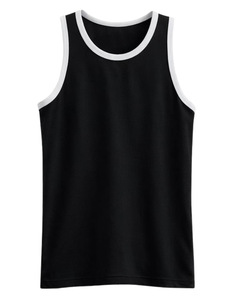 Custom Black <b>Men</b> Tank Top Cotton Sleeveless Vest O Neck Summer Gym Workout Casual Plain <b>Singlet</b> OEM Manufacturer Supplier - Product Image 1
