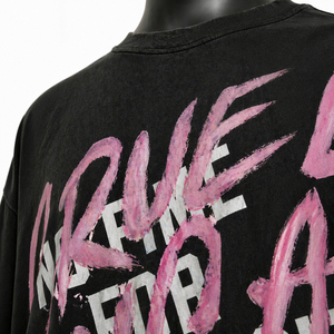 T-shirts formels surdimensionnés pour hommes 100 % coton, coupe ample à épaules tombantes, imprimé typographique rose vif - Product Image 6