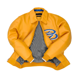 Chaqueta de Cuero Genuino para Hombre, Tejido de Lona, Resistente al Viento, Impermeable, Transpirable, Ecológica, con Logotipo Frontal, Moda de Invierno - Product Image 3