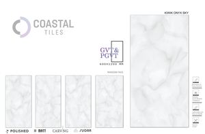 กระเบื้องพอร์ซเลนขัดเงาขนาด 9 มม. ลายหินอ่อนออนิกซ์ 600x1200 มม. / 24x48 ดีไซน์คลาสสิกทันสมัย กระเบื้องอิฐทนไฟคุณภาพพรีเมียม ได้รับการรับรองมาตรฐาน CE - Product Image 2