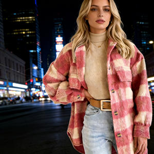 Oferta en Temu: Chaqueta a cuadros de moda para mujer, estilo casual, estilo urbano, para otoño e invierno, uso diario. - Product Image 3