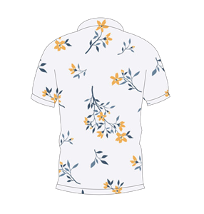 Mens White Floral Polo Shirt Yellow <b>Flower</b> Print Short Sleeve Casual Summer Golf Shirt - Product Image 5