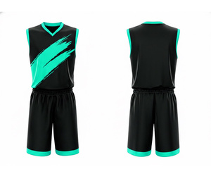 Tenue de sport de basketball entièrement sublimée, design personnalisé, vente en gros, maillot et short en polyester respirant et à séchage rapide pour hommes et femmes - Product Image 5