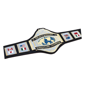 Ceinture de champion de lutte mondiale personnalisée, détails dorés de qualité supérieure avec motifs de drapeaux internationaux - Product Image 5