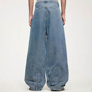 Pantalon de travail extérieur robuste en denim de coton, coupe droite, taille haute, respirant, avec coutures durables, qualité supérieure, personnalisable, vente en gros - Product Image 5