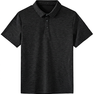 Men's Solid Color Short Sleeve Knitted <b>Polo</b> <b>Shirt</b> Breathable Casual Style <b>Blue</b> - Product Image 2