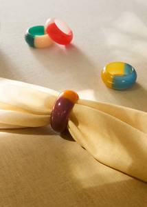 Anillos de Servilleta de Resina Ecológicos Hechos a Mano de Alta Calidad con Conchas y Piedras Incrustadas, Diseño Personalizable, Elegantes, Lujosos y Modernos para Bodas - Product Image 4