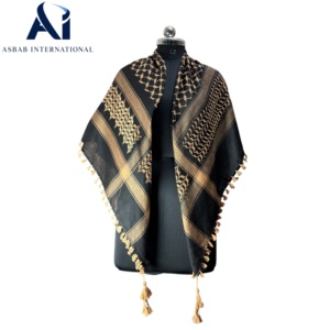 Foulard palestinien Kufiya pour homme, Shemagh Yashmagh arabe traditionnel, carré à carreaux, en polyester léger, durable, respirant et à séchage rapide - Product Image 4