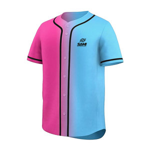 Maillot de baseball sur mesure en gros, manches courtes, respirant, 100% polyester, unisexe, haute qualité, dernier design pour la vente en ligne - Product Image 2