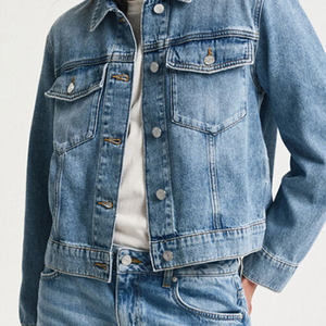High Demand Mid Blue Unlined Short Length Denim Jacket for Women Regular Fit Comfortable All Seasons Cotton Filled Breathable - Product Image 4