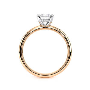 Anillo de Compromiso Solitario de Diamante Cultivado en Laboratorio con Corte Radiante de Oro Sólido de 14K, Chapado en Rodio Vintage, Certificado IGI, Rectangular - Product Image 4