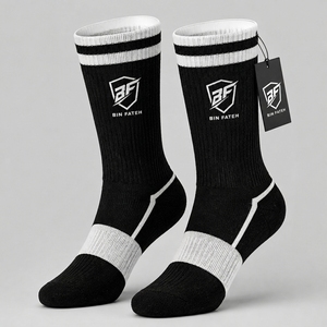 LOW MOQ Free Design <b>Winter</b> Casual Sports <b>Socks</b> Breathable Cuff Logo Custom White Men Knitted Solid Color Athletic <b>Socks</b> - Product Image 3