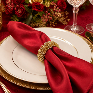 Antique Gold Plated Napkin <b>Rings</b> | Beaded Napkin Holder Luxury Wedding Table Decor | Dining Table Napkin <b>Rings</b> Party Decor - Product Image 3