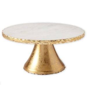 Latest Design Eco-Friendly Marble Top Metal <b>Cake</b> <b>Stand</b> for Party & Wedding Gold Plated <b>Stand</b> Beautiful Golden Edges <b>Cake</b> Display - Product Image 1