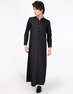 <b>Men</b> Juba Traditional Modest Robe Muslim Islamic Clothing Comfortable Long Sleeve Loose Fit Breathable Fabric - Product Image 1
