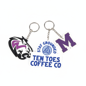 พวงกุญแจและคาราไบเนอร์ทำโลโก้ยางนิ่มพวงกุญแจพีวีซีซิลิโคนสลักลายนูนออกแบบได้ตามที่ต้องการ - Product Image 1